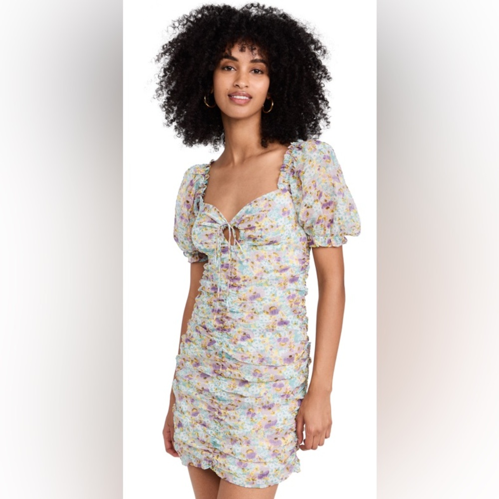 NWT endless rose Floral Puff Sleeve Mini Dress Medium
